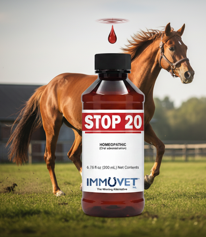 STOP 20® is a micro-dosage proprietary blend formulated to help support respiratory health in horses*.