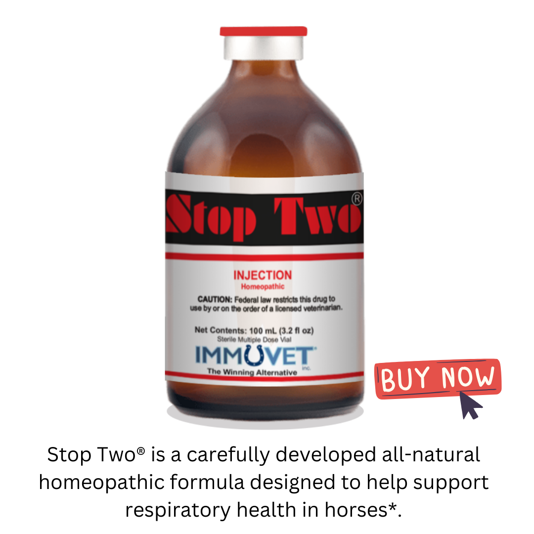 Stop Two® is a carefully developed all-natural homeopathic formula designed to help support respiratory health in horses*.