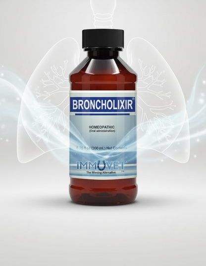 BRONCHOLIXIR® Micro-dosage proprietary blend formulated to help support respiratory health in horses.