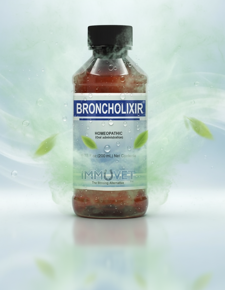 BRONCHOLIXIR® Micro-dosage proprietary blend formulated to help support respiratory health in horses.