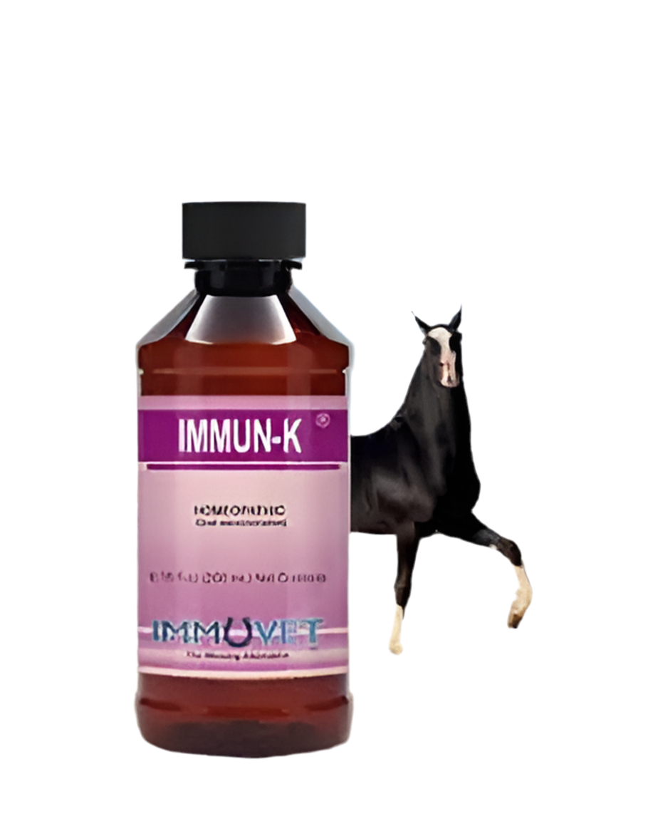IMMUN-K ® is a all-natural specialized micro-dosage formula designed to help support the horse’s immune system.*